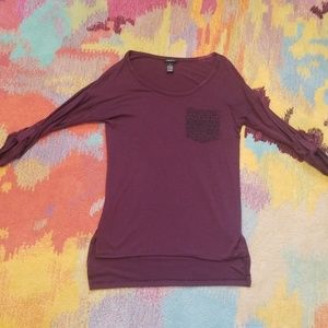 Rue21 Purple Pocketed Tee